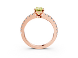 Rose gold Fancy Yellow Emerald  Solitaire Diamond with Pavé Band and Four-Prong Setting_78