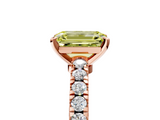Rose gold Fancy Yellow Emerald  Solitaire Diamond with Pavé Band and Four-Prong Setting_80