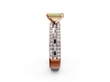 Rose gold Fancy Yellow Emerald  Solitaire Diamond with Pave and Channel Set Band_64