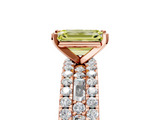 Rose gold Fancy Yellow Emerald  Solitaire Diamond with Pave and Channel Set Band_67