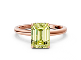 Rose gold Fancy Yellow Emerald  Solitaire Engagement Ring with Cathedral Band and Four-Prong Setting_21