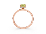 Rose gold Fancy Yellow Emerald  Solitaire Engagement Ring with Cathedral Band and Four-Prong Setting_24