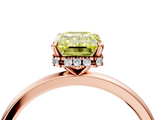 Rose gold Fancy Yellow Emerald  Solitaire Engagement Ring with Cathedral Band and Four-Prong Setting_25