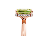 Rose gold Fancy Yellow Emerald  Solitaire Engagement Ring with Cathedral Band and Four-Prong Setting_26
