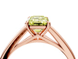Rose gold Fancy Yellow Emerald  Solitaire Engagement Ring with Four-Prong Setting and Classic Band 5