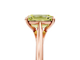 Rose gold Fancy Yellow Emerald  Solitaire Engagement Ring with Four-Prong Setting and Classic Band