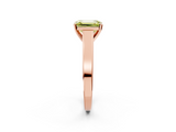 Rose gold Fancy Yellow Emerald  Solitaire Engagement Ring with Four-Prong Setting and Tapered Band_5
