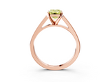 Rose gold Fancy Yellow Emerald  Solitaire Engagement Ring with Four-Prong Setting and Tapered Band_6