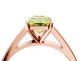 Rose gold Fancy Yellow Emerald  Solitaire Engagement Ring with Four-Prong Setting and Tapered Band_7