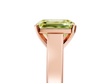 Rose gold Fancy Yellow Emerald  Solitaire Engagement Ring with Four-Prong Setting and Tapered Band_8