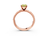 Rose gold Fancy Yellow Emerald  Solitaire Engagement Ring with Scrollwork Band and Four-Prong Setting_133
