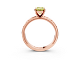 Rose gold Fancy Yellow Emerald  Solitaire Engagement Ring with Scrollwork Band and Four-Prong Setting_140