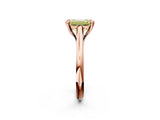 Rose gold Fancy Yellow Emerald  Solitaire Engagement Ring with Six-Prong Setting and Classic Band 3