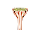 Rose gold Fancy Yellow Emerald  Solitaire Engagement Ring with Six-Prong Setting and Classic Band
