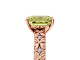 Rose gold Fancy Yellow Emerald  Solitaire Floral Milgrain Engagement Ring_36