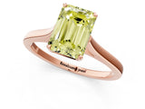 Rose gold Fancy Yellow Emerald  Solitaire Heart Prong Engagement Ring with Tapered Band_56
