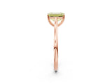 Rose gold Fancy Yellow Emerald  Solitaire Heart Prong Engagement Ring with Tapered Band_57