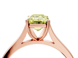 Rose gold Fancy Yellow Emerald  Solitaire Heart Prong Engagement Ring with Tapered Band_59