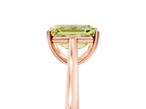 Rose gold Fancy Yellow Emerald  Solitaire Heart Prong Engagement Ring with Tapered Band_60