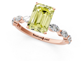 Rose gold Fancy Yellow Emerald  Solitaire Marquise Side Stone Prong Setting Ring_63