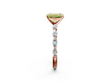 Rose gold Fancy Yellow Emerald  Solitaire Marquise Side Stone Prong Setting Ring_64