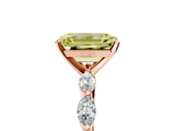 Rose gold Fancy Yellow Emerald  Solitaire Marquise Side Stone Prong Setting Ring_67
