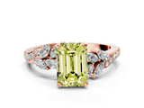 Rose gold Fancy Yellow Emerald  Solitaire Marquise Twist Band with Six-Prong Setting_59