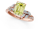 Rose gold Fancy Yellow Emerald  Solitaire Marquise Twist Band with Six-Prong Setting_60