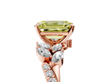 Rose gold Fancy Yellow Emerald  Solitaire Marquise Twist Band with Six-Prong Setting_64