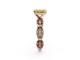 Rose gold Fancy Yellow Emerald  Solitaire Milgrain Diamond Engagement Ring with Bezel and Marquise Band_73