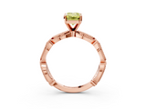 Rose gold Fancy Yellow Emerald  Solitaire Milgrain Diamond Engagement Ring with Bezel and Marquise Band_74