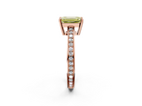 Rose gold Fancy Yellow Emerald  Solitaire Pavé Band Prong Setting Ring_22