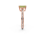 Rose gold Fancy Yellow Emerald  Solitaire Pavé Band Prong Setting Ring_51