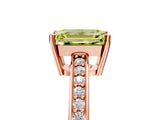 Rose gold Fancy Yellow Emerald  Solitaire Pavé Band Prong Setting Ring_54