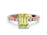 Rose gold Fancy Yellow Emerald  Solitaire Pavé Band with Four-Prong Setting_150
