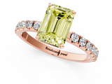 Rose gold Fancy Yellow Emerald  Solitaire Pavé Band with Four-Prong Setting_151