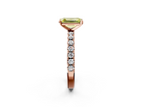 Rose gold Fancy Yellow Emerald  Solitaire Pavé Band with Four-Prong Setting_152