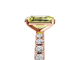 Rose gold Fancy Yellow Emerald  Solitaire Pavé Band with Four-Prong Setting_155
