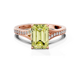 Rose gold Fancy Yellow Emerald  Solitaire Pavé Band with Four-Prong Setting_29