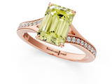Rose gold Fancy Yellow Emerald  Solitaire Pavé Band with Four-Prong Setting_30