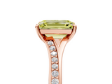 Rose gold Fancy Yellow Emerald  Solitaire Pavé Band with Four-Prong Setting_34