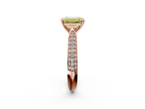 Rose gold Fancy Yellow Emerald  Solitaire Pavé Diamond Engagement Ring with Four-Prong Setting_159