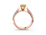 Rose gold Fancy Yellow Emerald  Solitaire Pavé Diamond Engagement Ring with Four-Prong Setting_160