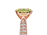 Rose gold Fancy Yellow Emerald  Solitaire Pavé Diamond Engagement Ring with Four-Prong Setting_162