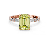 Rose gold Fancy Yellow Emerald  Solitaire Pavé Diamond Engagement Ring with Four-Prong Setting_39
