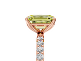 Rose gold Fancy Yellow Emerald  Solitaire Pavé Diamond Engagement Ring with Four-Prong Setting_44