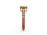 Rose gold Fancy Yellow Emerald  Solitaire Pavé Diamond Milgrain Engagement Ring with Four-Prong Setting_5