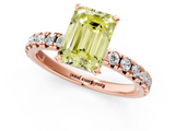 Rose gold Fancy Yellow Emerald  Solitaire Pave Diamond Engagement Ring with Four-Prong Setting_325