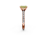 Rose gold Fancy Yellow Emerald  Solitaire Pave Diamond Engagement Ring with Four-Prong Setting_326