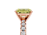 Rose gold Fancy Yellow Emerald  Solitaire Pave Diamond Engagement Ring with Four-Prong Setting_329